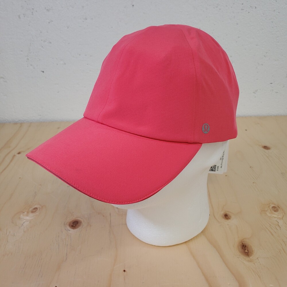 Lululemon Fast and Free Running Hat Adjustable Size L/XL Pink Reflective Stretch